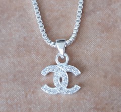 CHANEL KETTE MIT STRASS AUS SILBER #CH100SIL