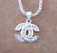 CHANEL KETTE MIT STRASS AUS SILBER #CH110SIL