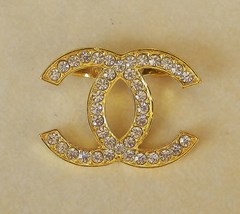 CHANEL ANSTECKNADEL / PIN / BROSCHE MIT STRASS #CH270G