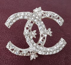 CHANEL ANSTECKNADEL / PIN / BROSCHE MIT STRASS #CH307S