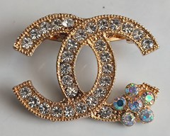 CHANEL ANSTECKNADEL / PIN / BROSCHE MIT STRASS #CH311G