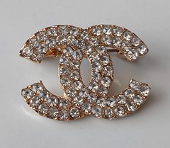 CHANEL ANSTECKNADEL BROSCHE MIT STRASS #CH320G