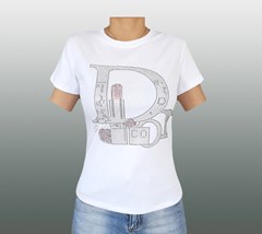 DIOR DAMEN T-SHIRT MIT STRASS #DIO012W