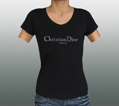 DIOR DAMEN T-SHIRT MIT STRASS #DIO013S