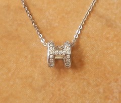 HERMES KETTE STAINLESS MIT STRASS #HE083STAIN