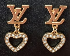 LV Ohrringe mit Herzanhänger #294G