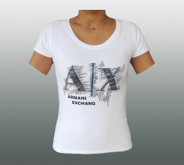 ARMANI DAMEN T-SHIRT MIT STRASS